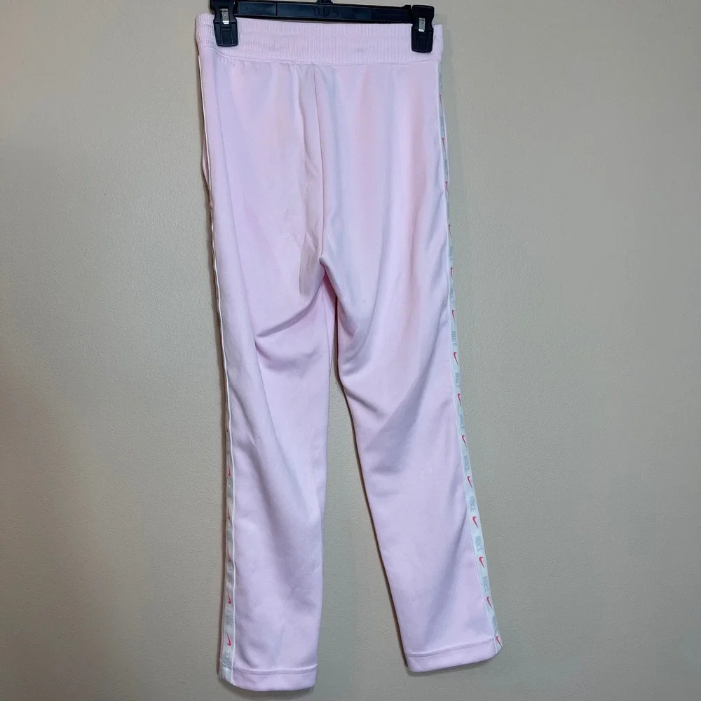 Nike‎ Women Pink Floral Embroidered Swoosh Track Pants XS Cropped Activewear